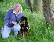 Christine with her puppy Rottweiler
